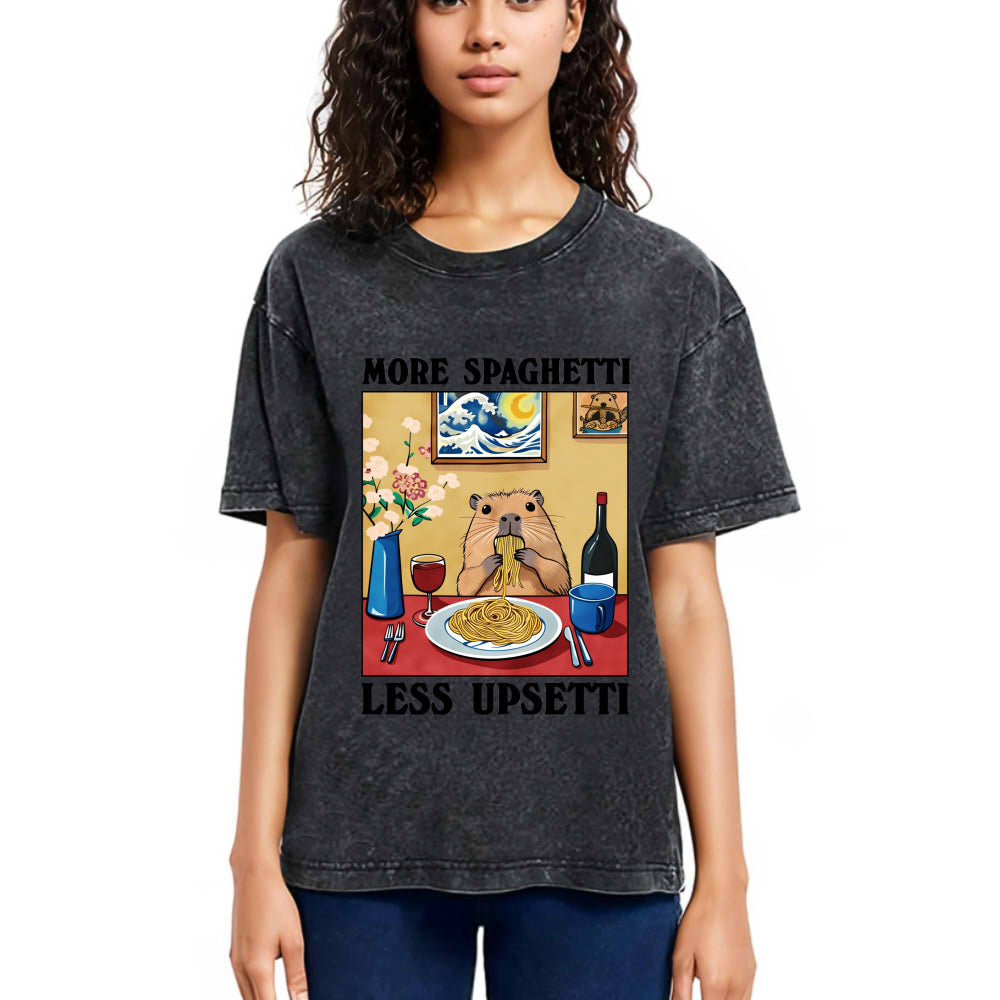 Tokyosol More Spaghetti Less Upsetti Capybara Washed T-Shirt