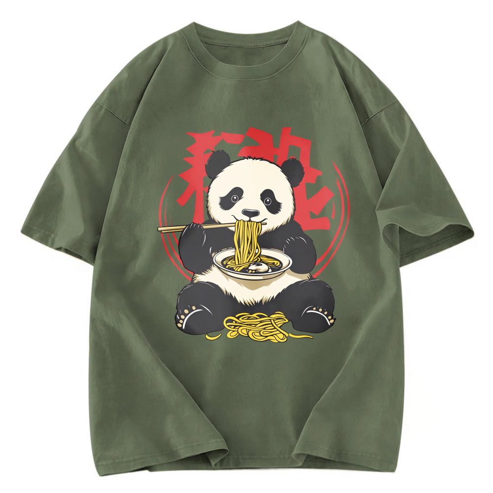 Tokyosol Retro Panda Ramen Washed T Shirt