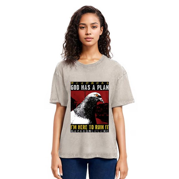 Tokyosol Pigeons That Want To Break The Plan Washed T Shirt