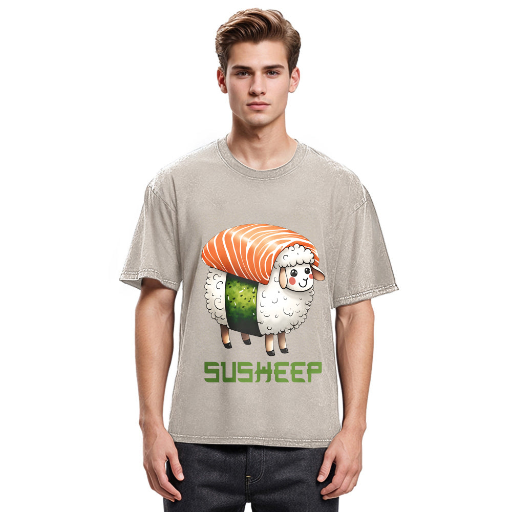 Tokyosol Susheep Funny Washed T Shirt