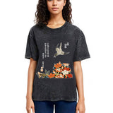 Tokyosol Katsushika Hokusai Cuckoo Washed T Shirt