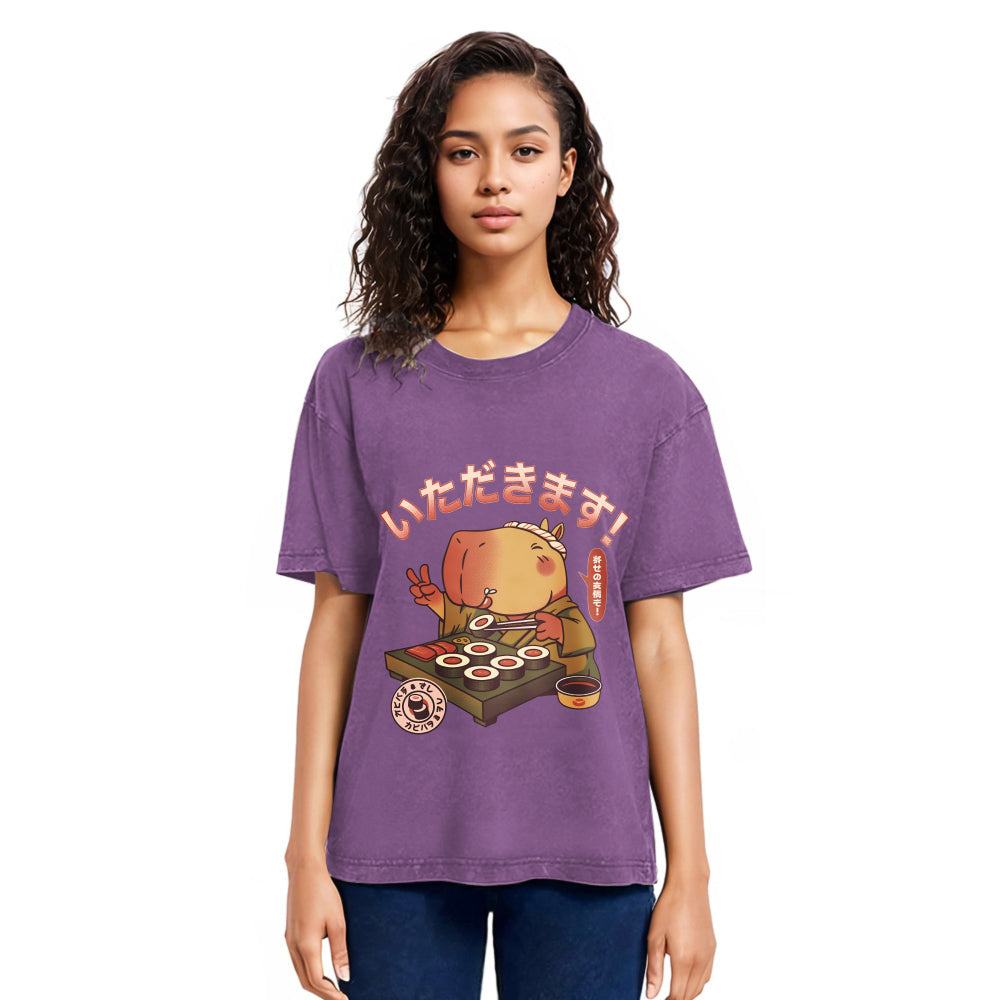 Tokyosol Sushi Chef Capybara Washed T Shirt