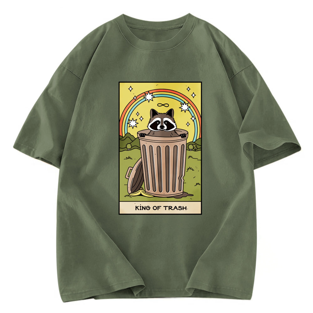 Tokyosol King Of Trash Raccoon Tarot Card Washed T Shirt