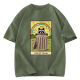 Tokyosol King Of Trash Raccoon Tarot Card Washed T Shirt