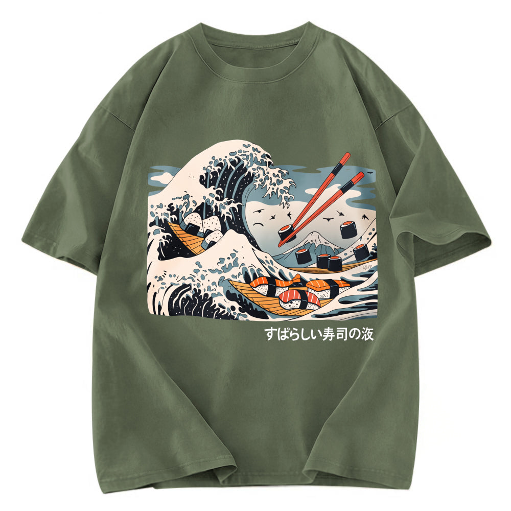 Tokyosol The Great Sushi Wave Washed T Shirt