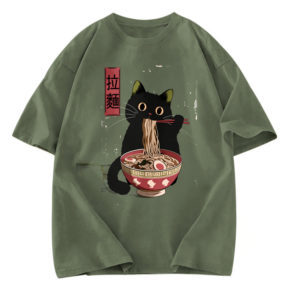 Tokyosol Vintage Japanese Cat Washed T-Shirt