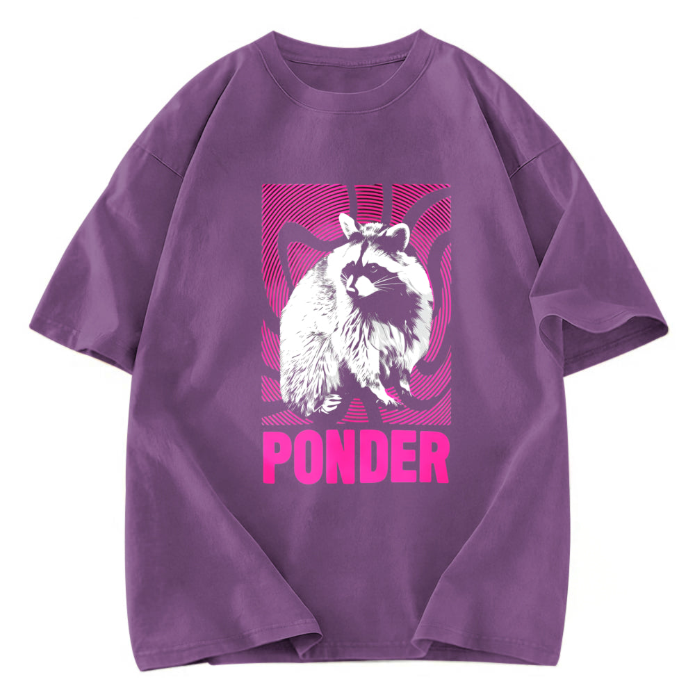 Tokyosol Ponder Raccoon Washed T Shirt