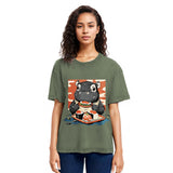 Tokyosol Moo Deng Eat Sushi Washed T Shirt