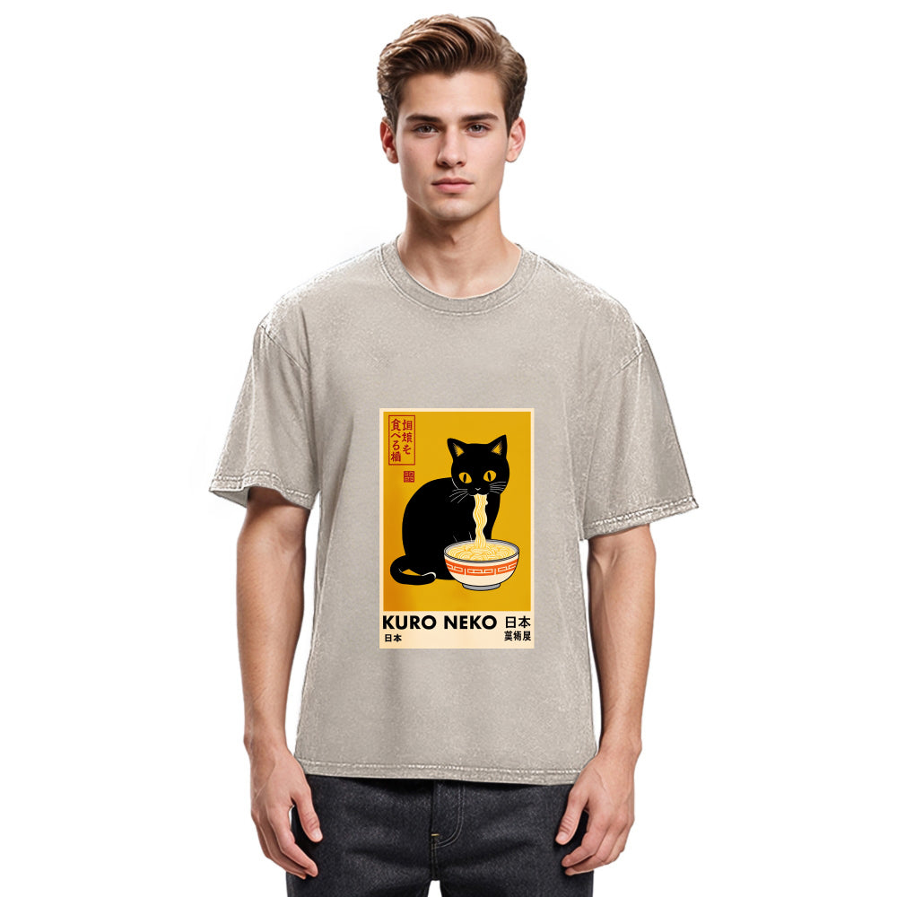 Tokyosol Kuro Neko Ramen Washed T-Shirt