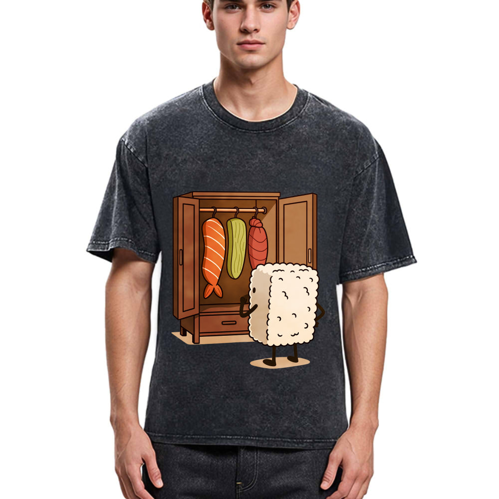 Tokyosol Sushi Pick Out Clothes Washed T Shirt