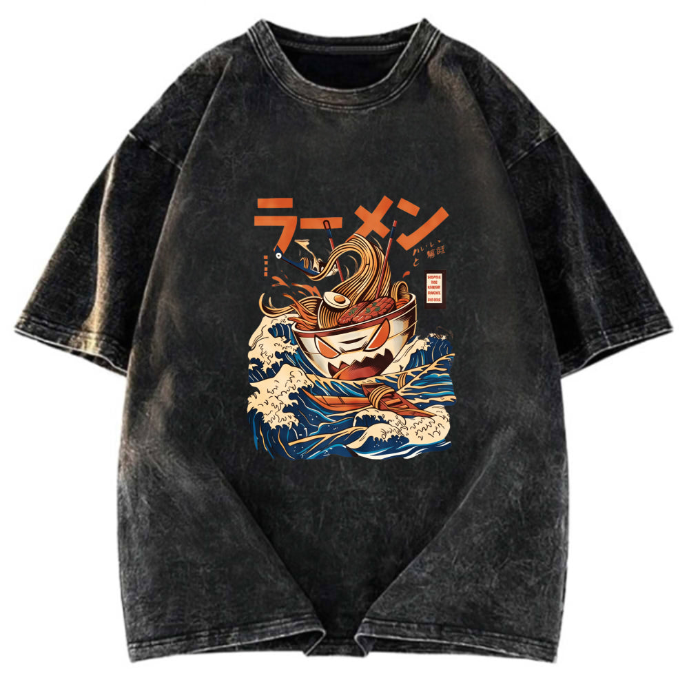 Tokyosol The Great Wave Ramen Yokai Washed T Shirt