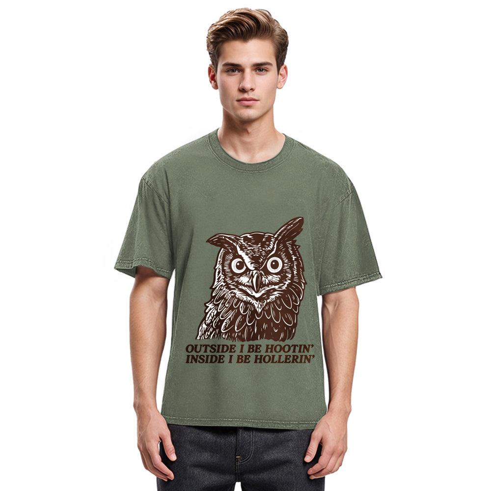 Tokyosol Owl Hootin Hollerin Washed T Shirt