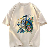 Tokyosol Japanese Blue Heron Washed T Shirt