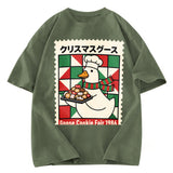Tokyosol Funny Goose Christmas Washed T Shirt
