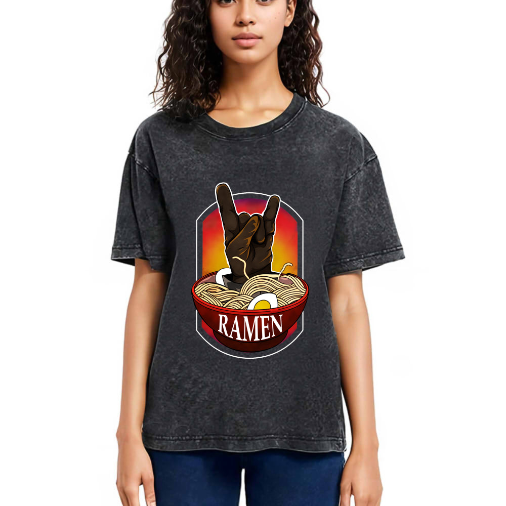 Tokyosol Ramen Hand Gesture Washed T Shirt