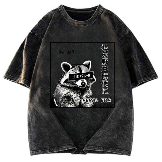 Tokyosol Japanese Wild Raccoon Washed T Shirt