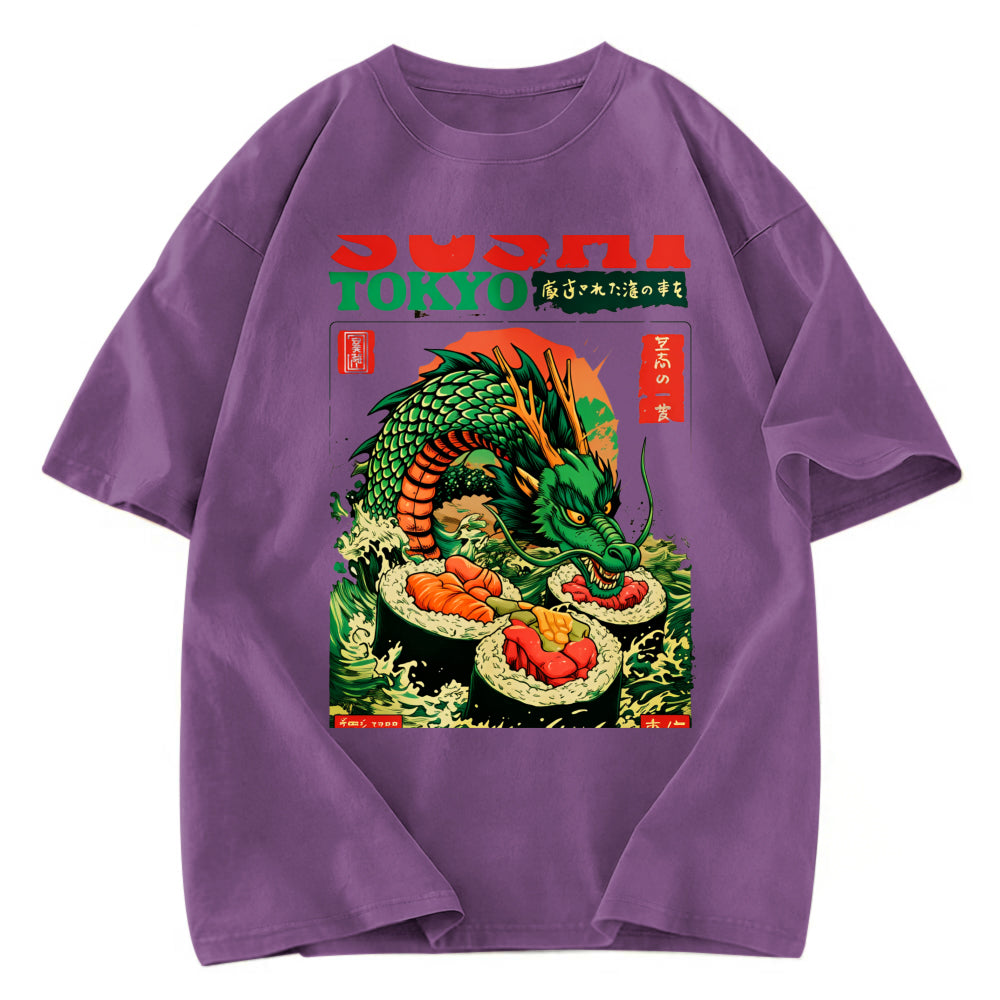 Tokyosol Ocean Dragon Sushi Washed T Shirt