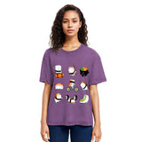 Tokyosol Cute Sports Sushi Washed T Shirt