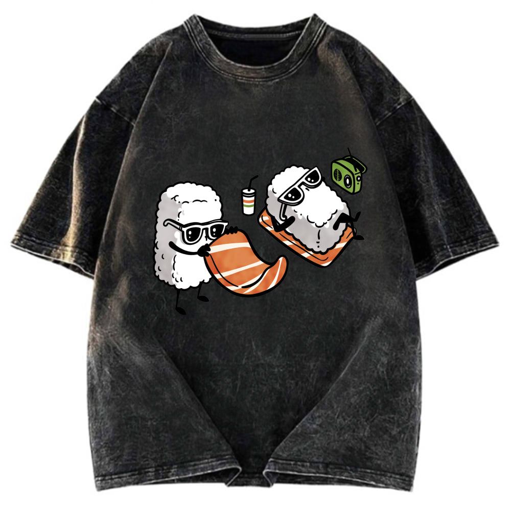 Tokyosol Sunbathing Sushi Washed T Shirt