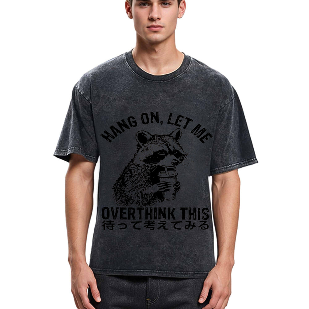 Tokyosol Overthink Raccoon Washed T Shirt
