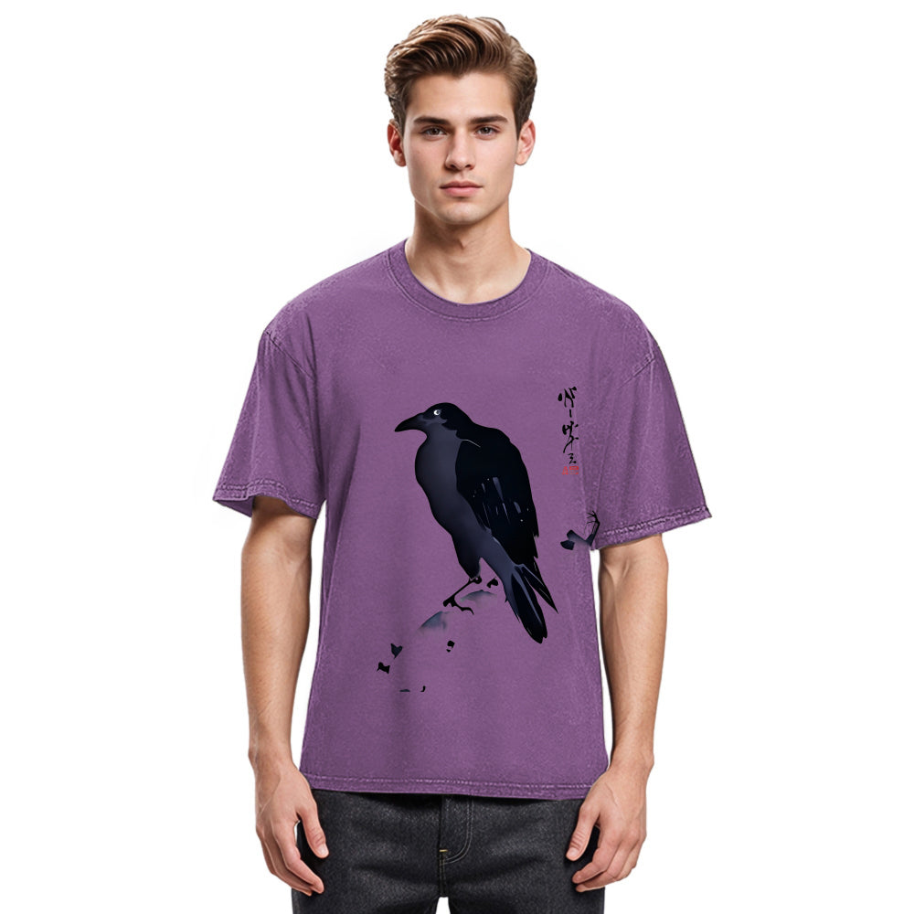 Tokyosol Japanese Kyosai Crow Washed T Shirt