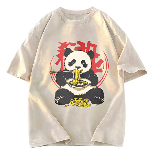 Tokyosol Retro Panda Ramen Washed T Shirt