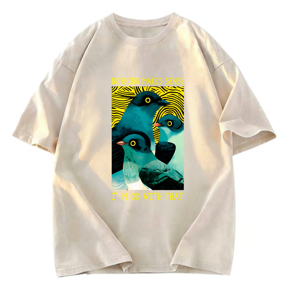 Tokyosol Nothing Makes Sense Washed T Shirt