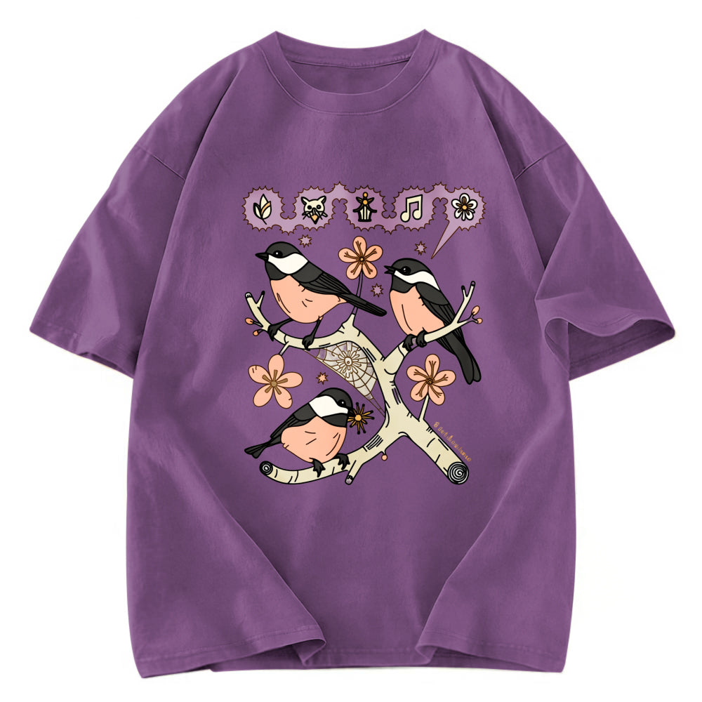 Tokyosol Chickadee Fleece Lined T Shirt