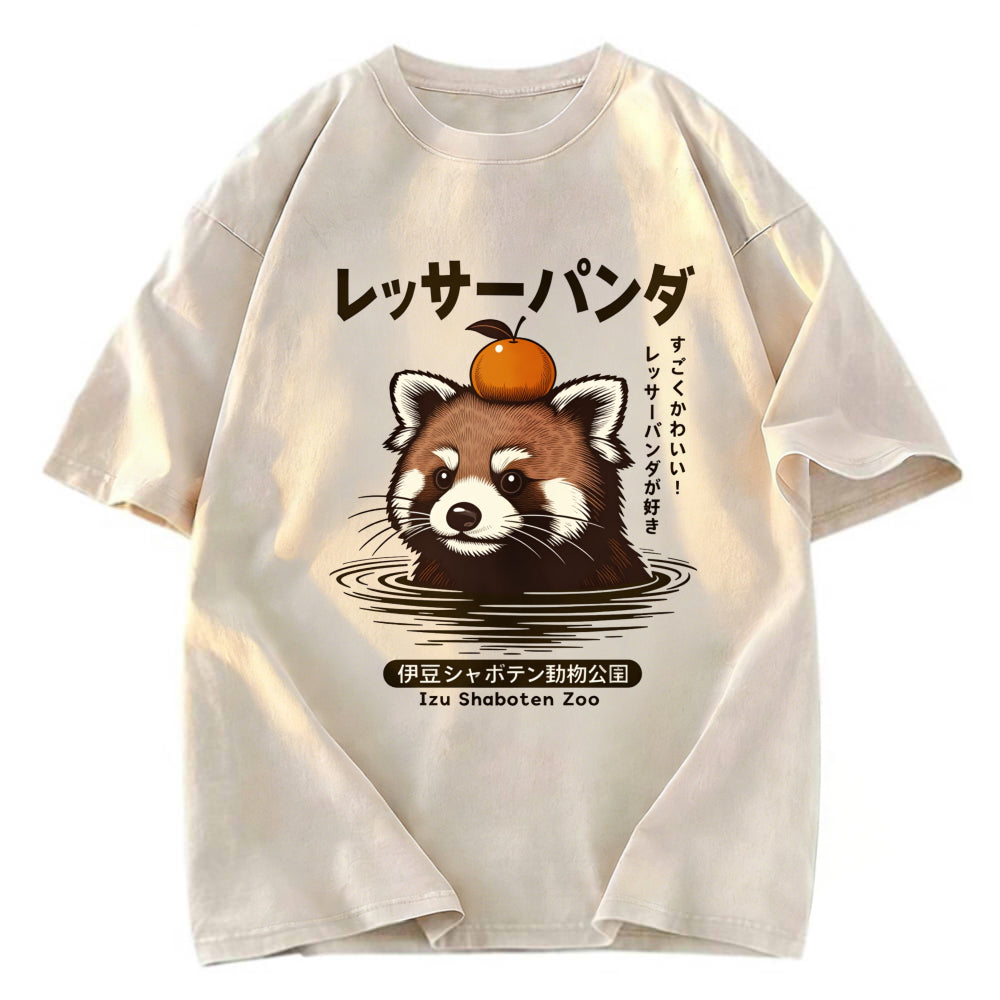 Tokyosol Cute Red Panda Washed T Shirt