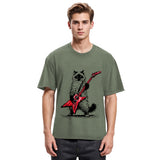 Tokyosol Raccoon Playing Guitar Washed T Shirt
