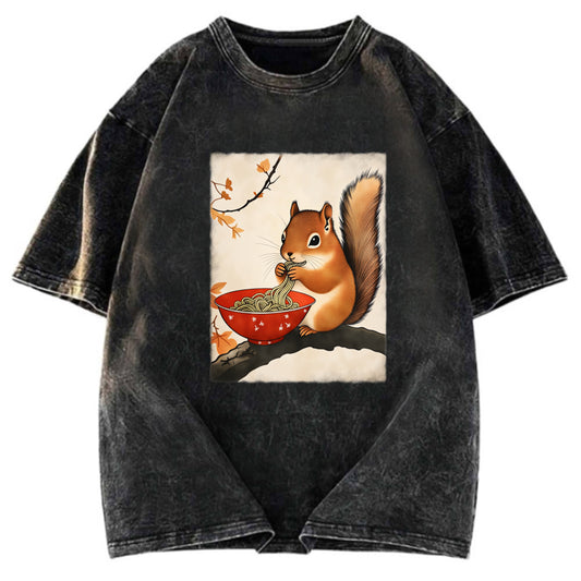 Tokyosol Squirrel Eating Ramen Washed T Shirt