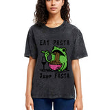 Tokyosol Eat Pasta Jump Fasta Washed T Shirt