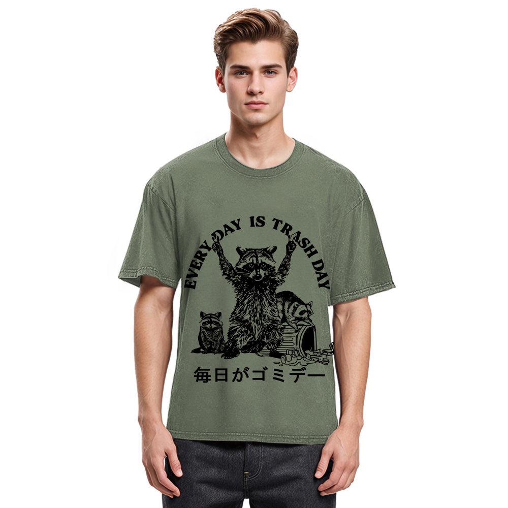 Tokyosol Every Day Is Trash Day Washed T Shirt