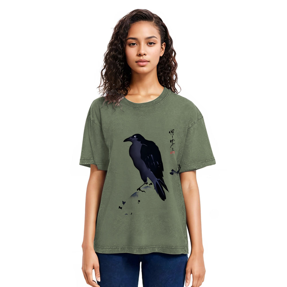 Tokyosol Japanese Kyosai Crow Washed T Shirt