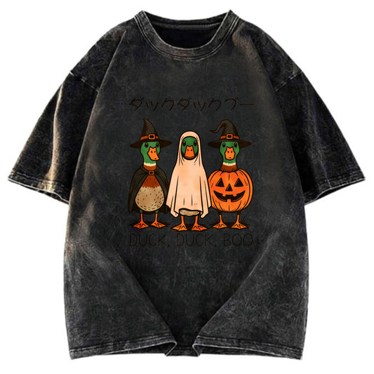 Tokyosol Funny Goose Halloween Washed T Shirt