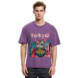 Tokyosol Tokyo Ramen Pink Cat Washed T Shirt