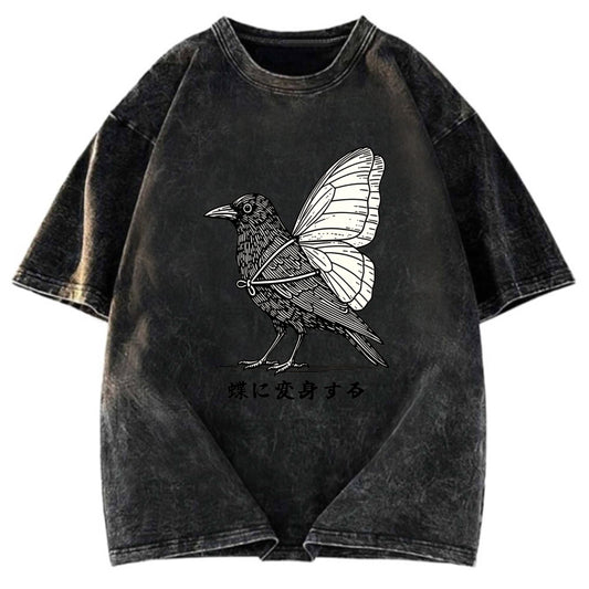 Tokyosol Pretend To Be A Butterfly Washed T Shirt