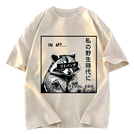 Tokyosol Japanese Wild Raccoon Washed T Shirt
