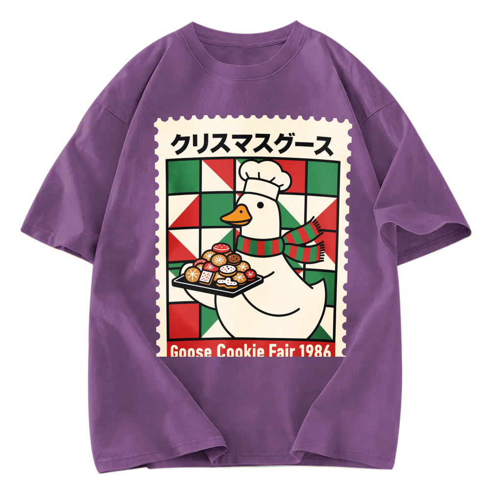 Tokyosol Funny Goose Christmas Washed T Shirt