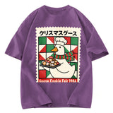 Tokyosol Funny Goose Christmas Washed T Shirt