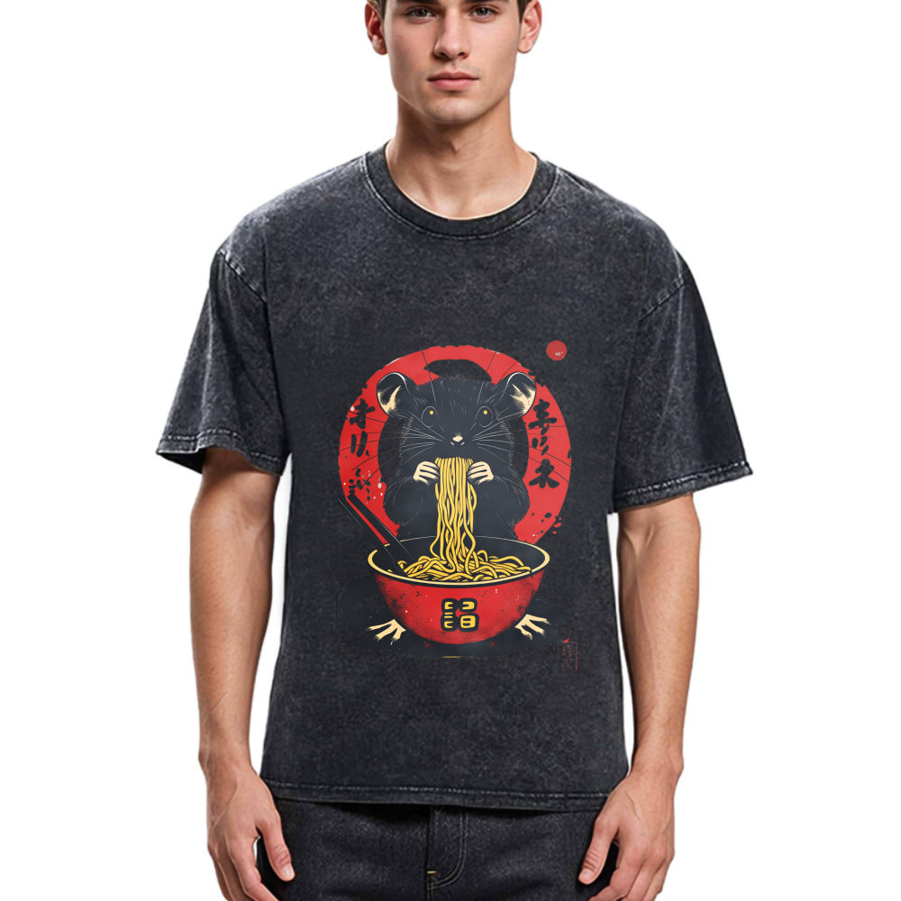 Tokyosol Retro Rat Ramen Washed T Shirt
