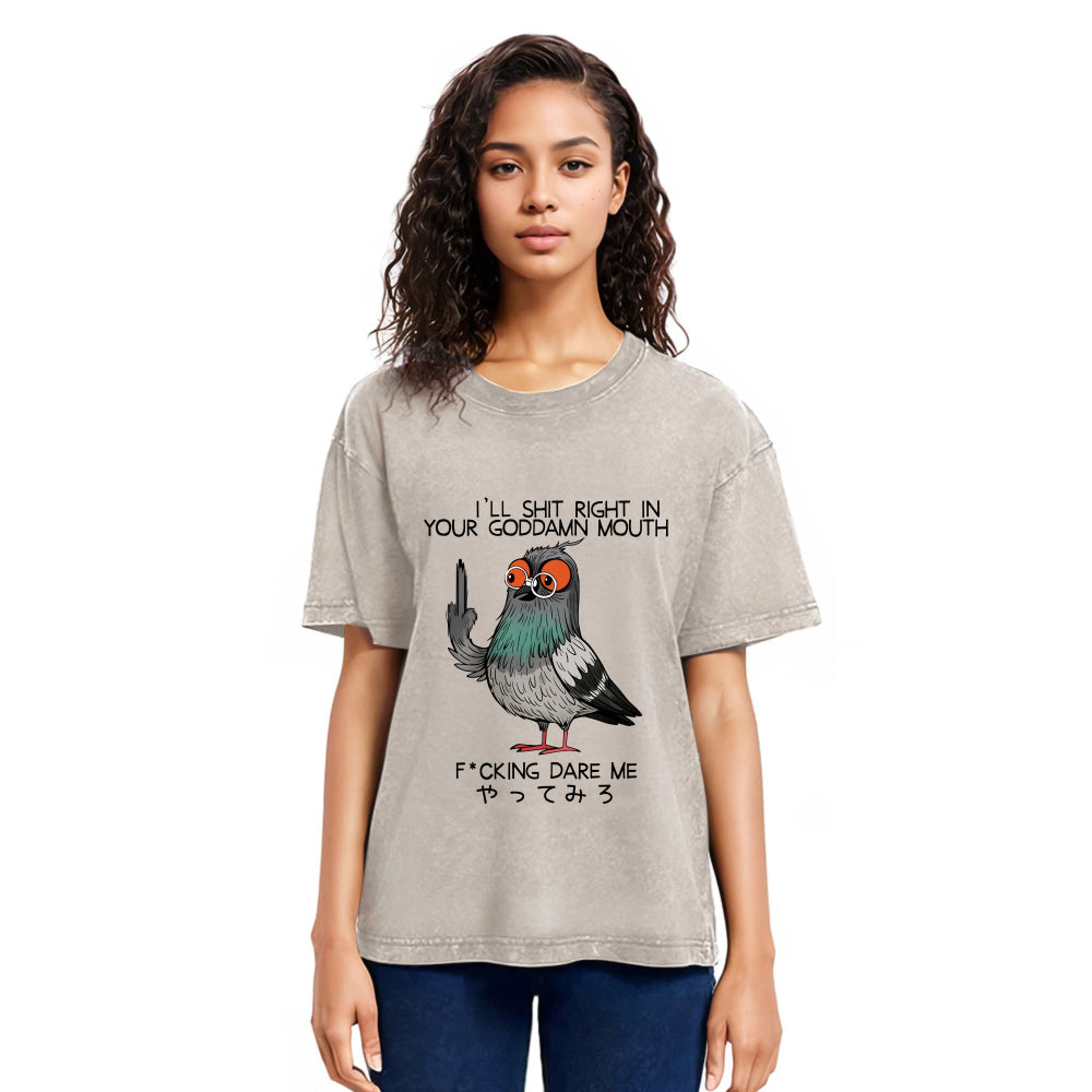 Tokyosol Angry Pigeon Washed T Shirt
