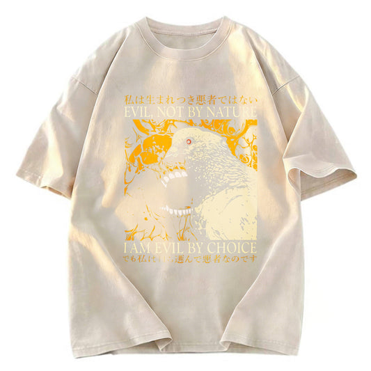 Tokyosol Evil By Choice Funny Japanese Pigeon Washed T Shirt