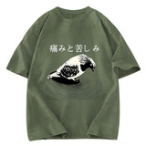 Tokyosol Anguish Pigeon Japanese Washed T Shirt