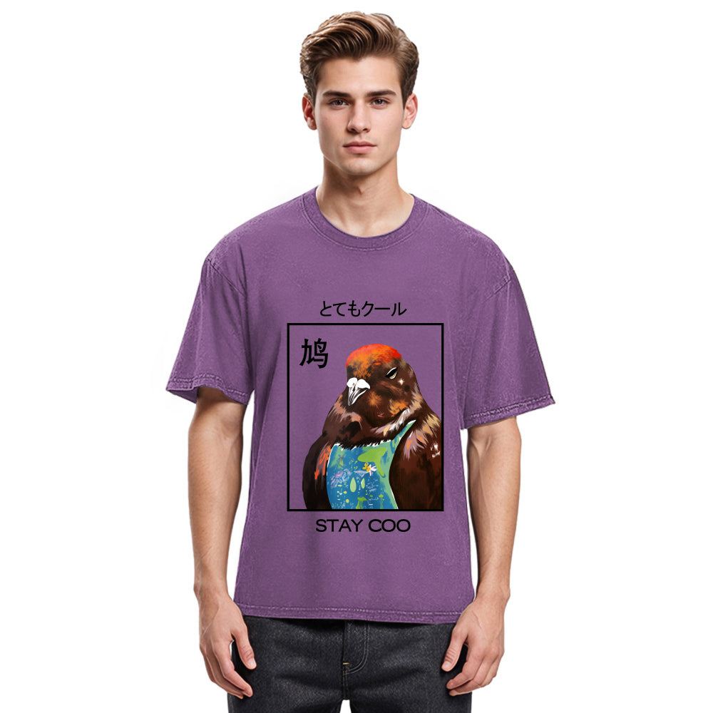Tokyosol Stay Cool Pigeon Washed T Shirt