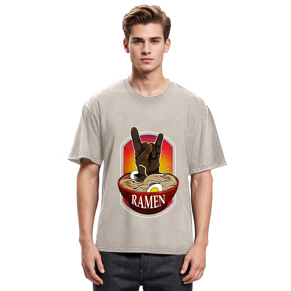 Tokyosol Ramen Hand Gesture Washed T Shirt