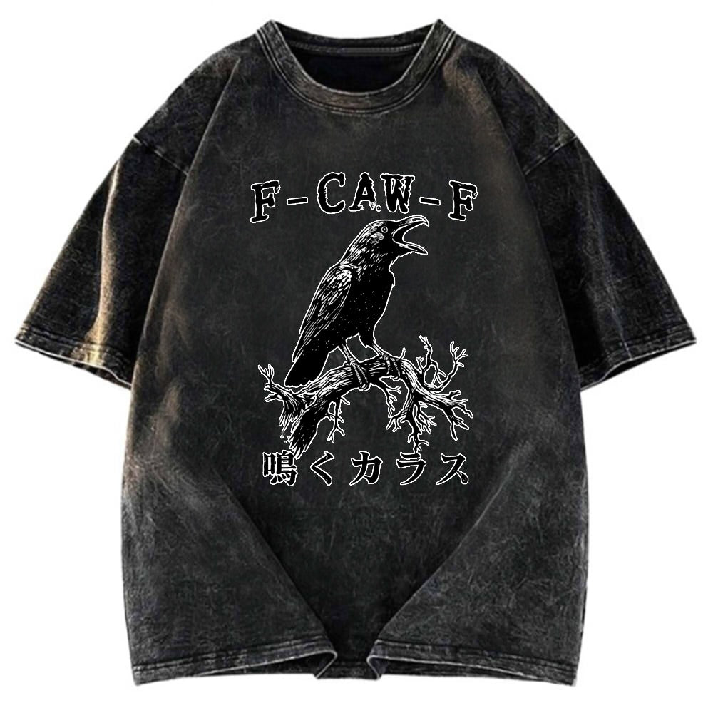 Tokyosol Funny Crow Call Washed T Shirt