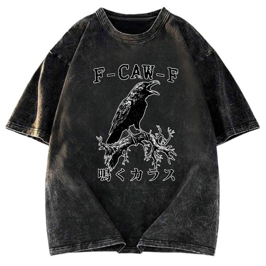 Tokyosol Funny Crow Call Washed T Shirt
