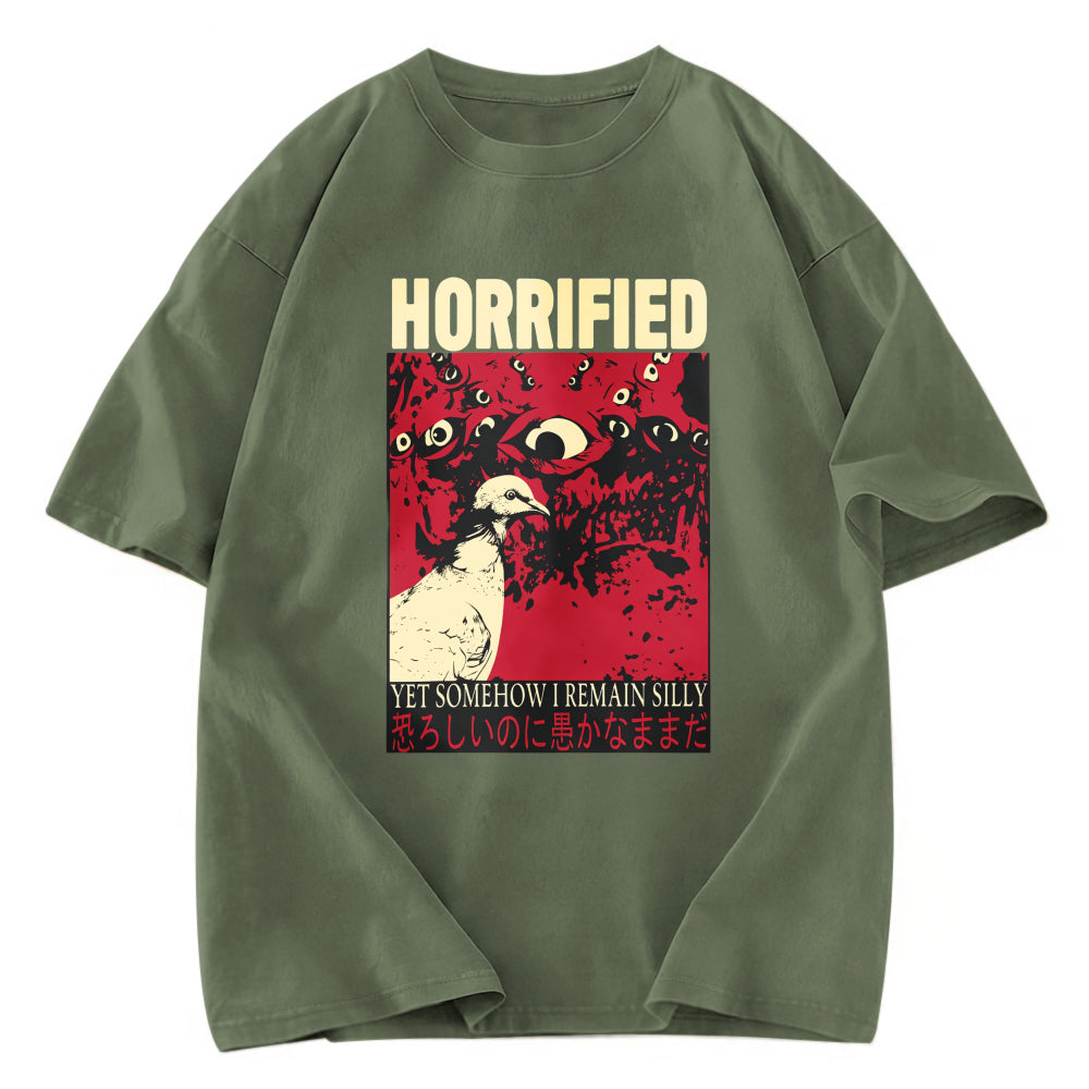 Tokyosol Horrified Pigeon Vintage Washed T Shirt