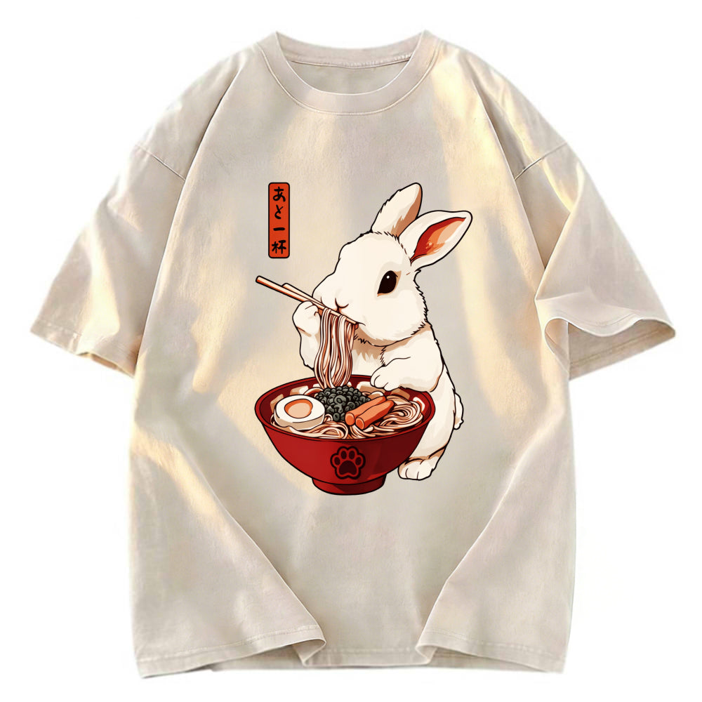 Tokyosol Bunny:One More Bowl, Please! Washed T-Shirt